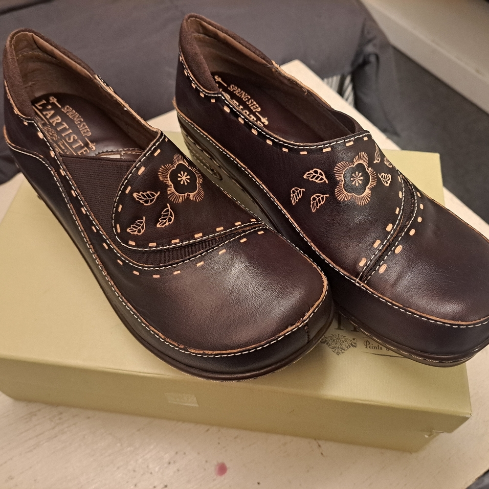 Sprint Step L'Artiste Burbank Clogs Brown Size 38